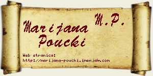 Marijana Poučki vizit kartica